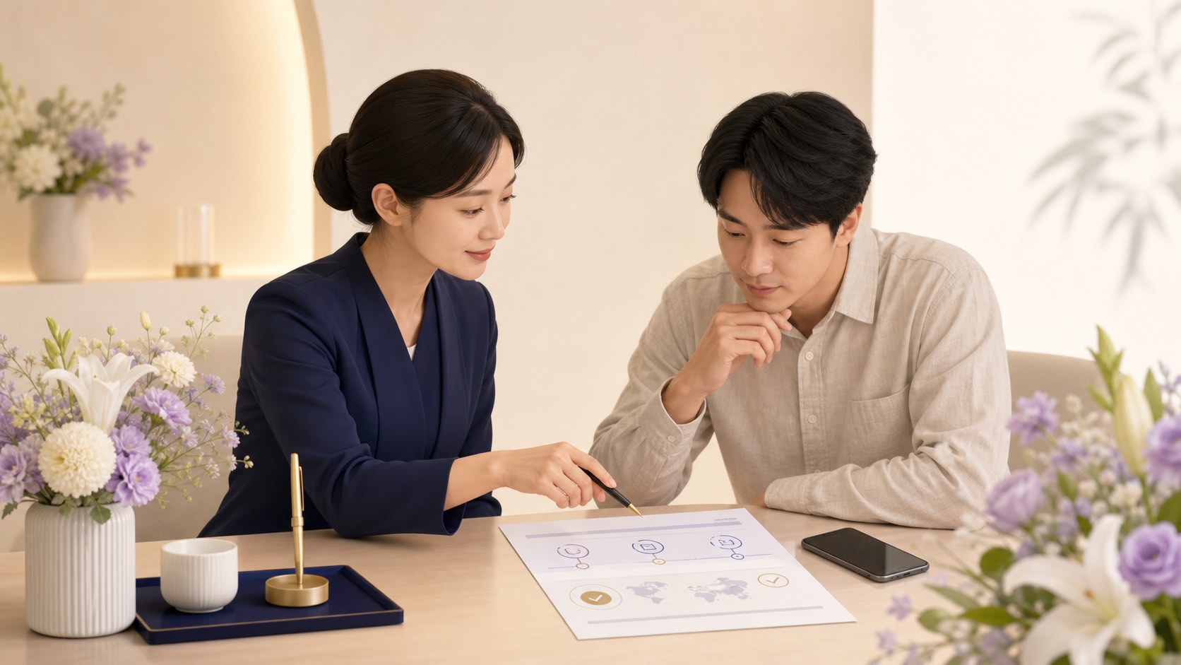 禮儀公司與家屬在下單前一起確認花禮截止時間與配送條件