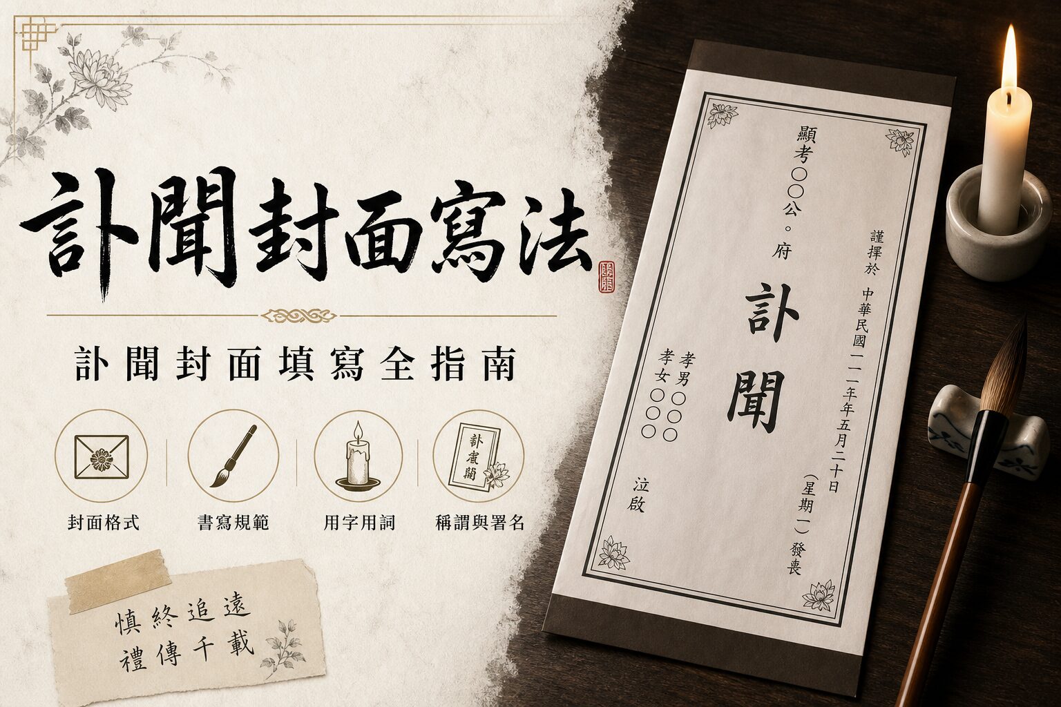 訃聞封面寫法與格式指南